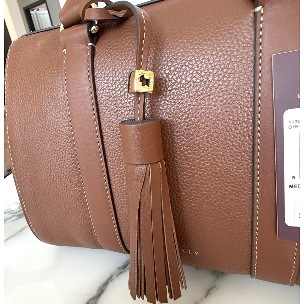 Radley London Noble Alley Brown Leather Medium Zip Top Satchel Bag 113009 NEW - Picture 3 of 15